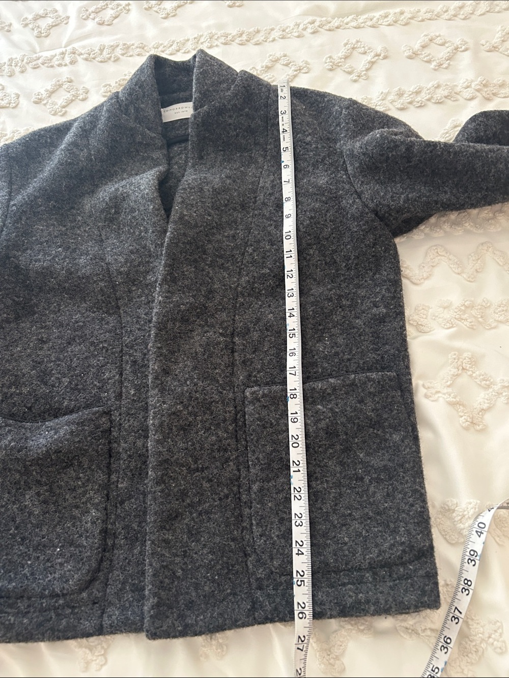 TOMORROWLAND Dark Charcoal Wool Pea Coat medium - Picture 6 of 8